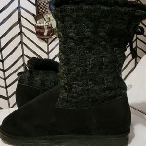 Muk luks black slipper boots